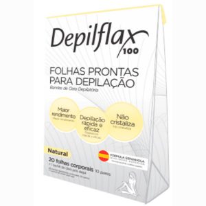 Depilflax Folha Depilatoria Corporal Pronta Natural 6 x 20 Unidades