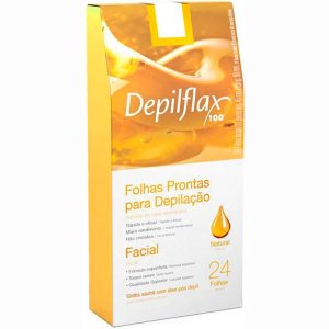 Depilflax Folha Depilatoria Facial Pronta Natural 6 x 24 Unid