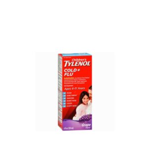 Tylenol Medicamento para Alivio da Dor Infantil Cold + Flu Sabor Uva 3 x 120ml