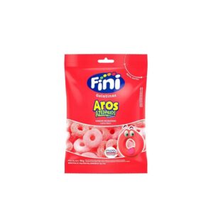 Fini Bala Gelatinosa Aros de Morango 12 x 90g