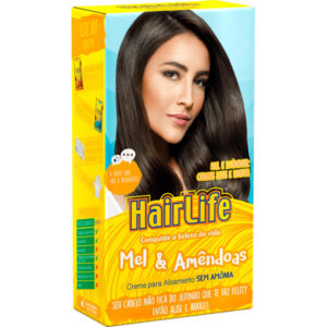 Hair Life Alisante Capilar Mel e Amendoas Amarelo Claro 12  x 180g