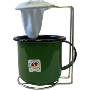 Mini Coador c/ Suporte + Caneca Esmaltada 8 Verde