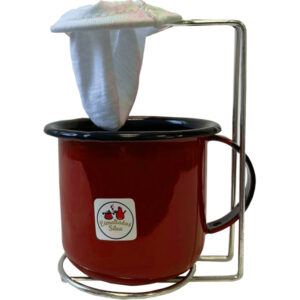 Mini Coador c/ Suporte + Caneca Esmaltada 8 Vermelha