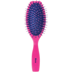 Escova de Cabelo Ricca 2427 Pink Oval Almofadada  6 Unid