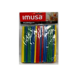 Imusa Canudos de Plastico Coloridos - 6 x 100pcs