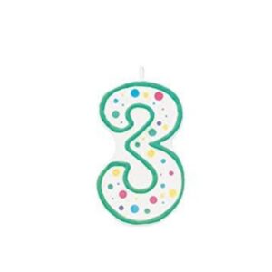 Wilton Vela Numerial 3 Green 6 unid