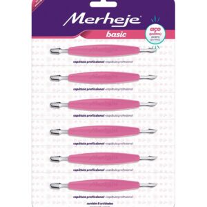 Merheje Espatula Cuticula Dupla Cartela Rosa 6 Unid