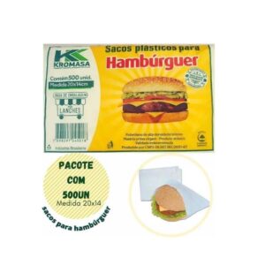 Sacos Plastico Para Hamburguer 20 x 14Cm - 6 x 500unid