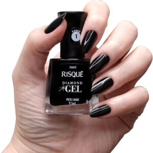 Risque Esmalte Diamond Gel Cores Preto Caviar 6 x 9.5ml