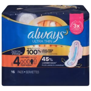 Always Maxi Overnite W/ Wings SZ4 12 x 16ct