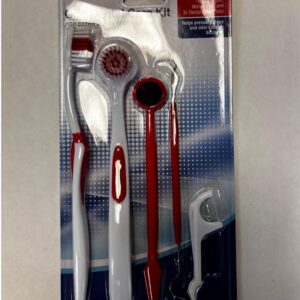 Fresh Star Kit de Higiene Oral , 1 Escova de Dente, 1 Escova para Lingua, Espelho Dental, Palito de Dente de Metal e 3 Palitos com Fio Dental 6 Unid- 26808