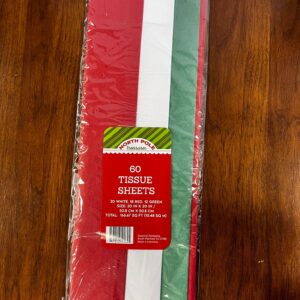 Papel de Seda Sortido Verde, Vermelho e Branco 60 x 20 x 20 In - 6  Pacotes  - 102605