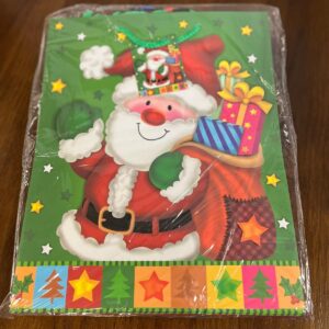 Sacola de Presente Natal Acetinada Grande 13 x 10.25 x 5 in 12 Unid - 12193
